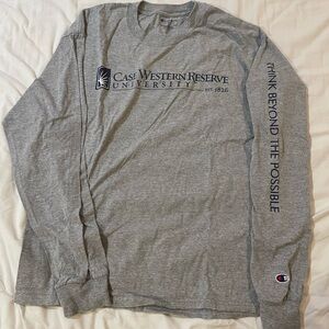 Champion Gray Long Sleeve Tee with University Print